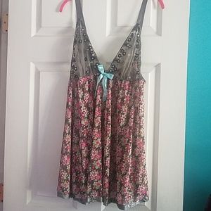 Floral Lingerie Teddy Slip Neglige 2x/3x Plus Size